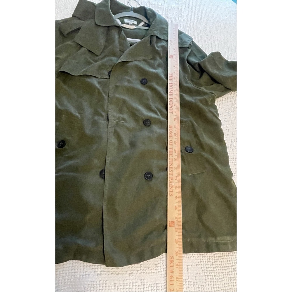 Umgee Womens Utility Jacket Size Small Olive Green Double Breasted Hooded BOHO - Picture 7 of 10
